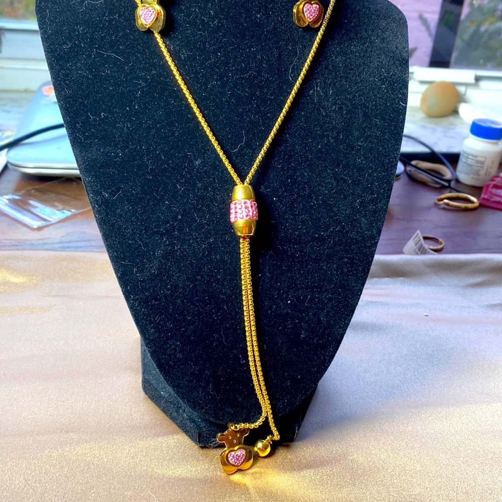 Stainless necklace with earrings set.  Beautiful